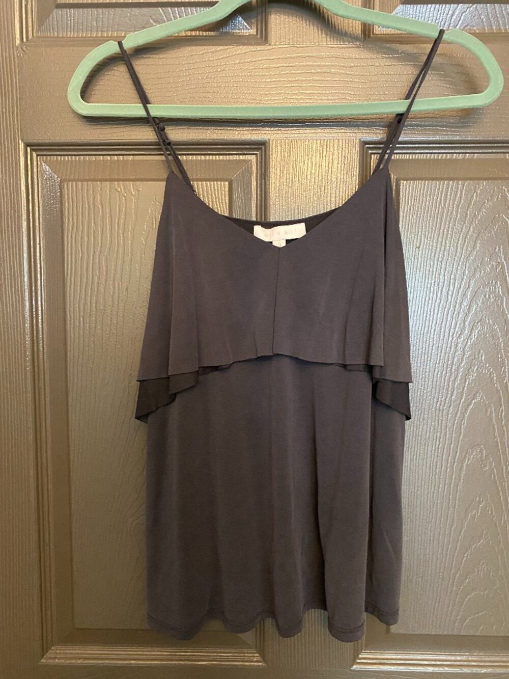 Eri + Ali Gray Layered Flowy Camisole Tank Top, Size Small